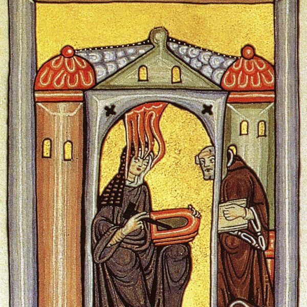 Retrato de Hildegarda de Bingen (1098–1179)